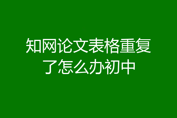 知网论文表格重复了怎么办初中