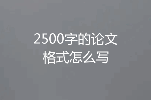 2500字的论文格式怎么写