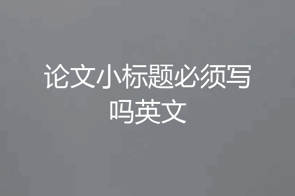 论文小标题必须写吗英文