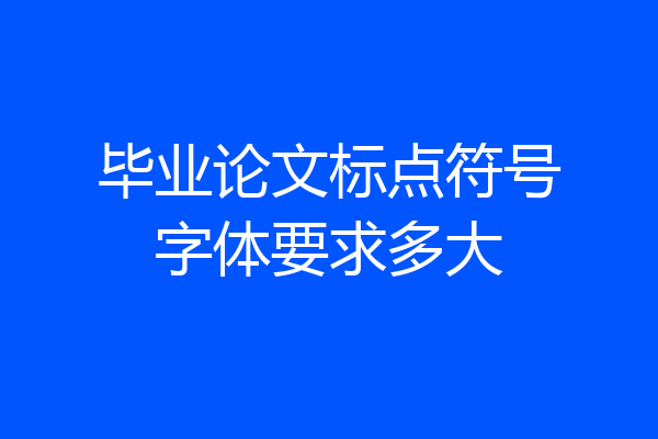 毕业论文标点符号字体要求多大