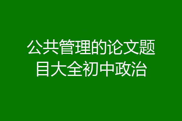 公共管理的论文题目大全初中政治