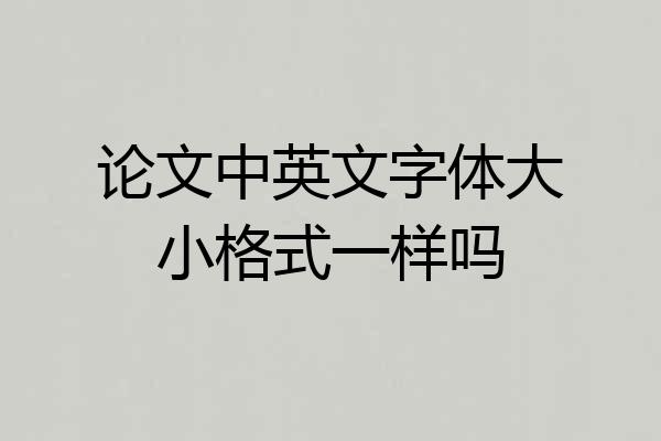 论文中英文字体大小格式一样吗