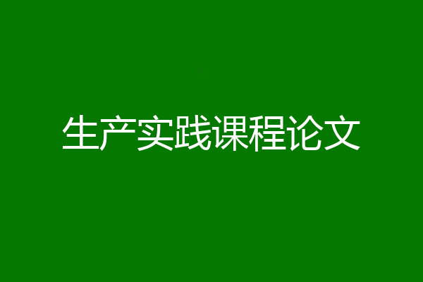 生产实践课程论文