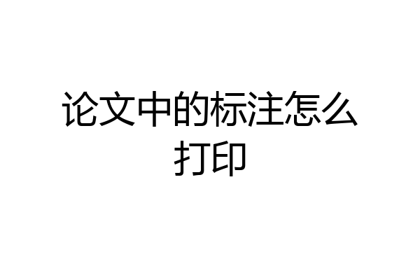 论文中的标注怎么打印