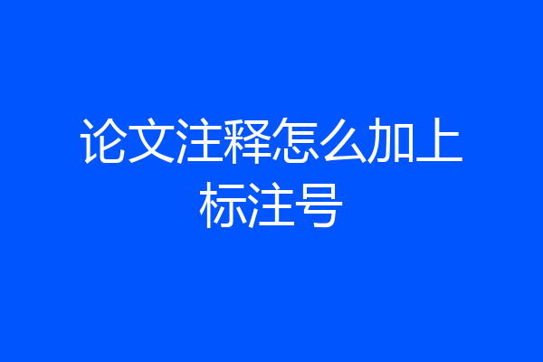 论文注释怎么加上标注号