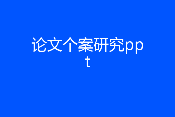 论文个案研究ppt