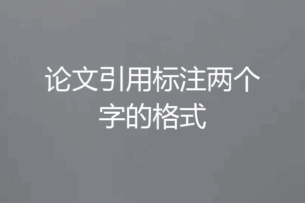 论文引用标注两个字的格式
