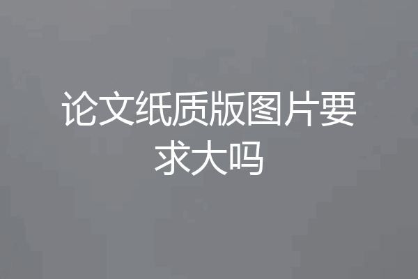 论文纸质版图片要求大吗