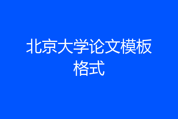 北京大学论文模板格式