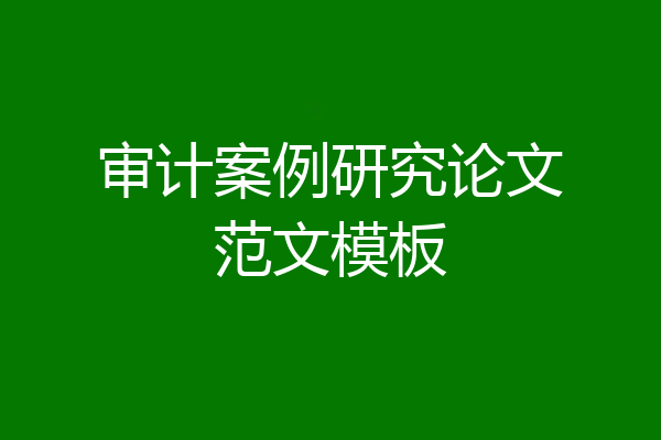 审计案例研究论文范文模板