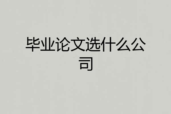 毕业论文选什么公司