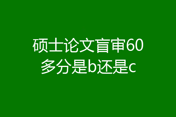 硕士论文盲审60多分是b还是c