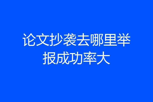 论文抄袭去哪里举报成功率大