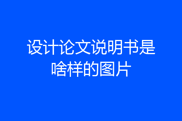 设计论文说明书是啥样的图片