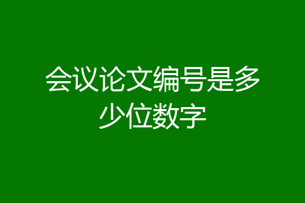 会议论文编号是多少位数字