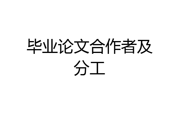 毕业论文合作者及分工