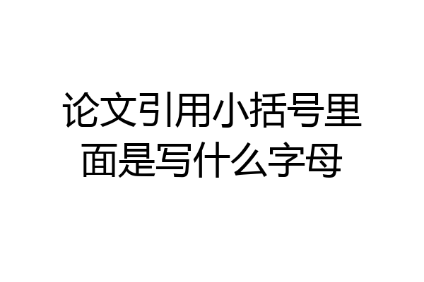 论文引用小括号里面是写什么字母