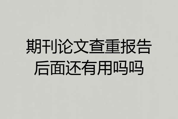 期刊论文查重报告后面还有用吗吗