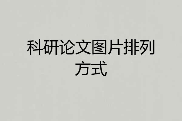 科研论文图片排列方式