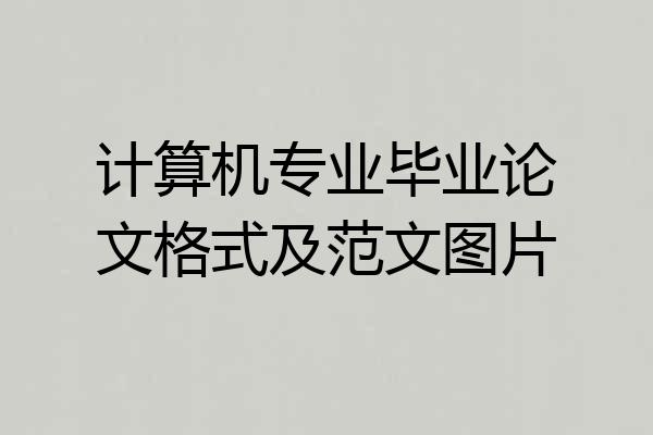 计算机专业毕业论文格式及范文图片