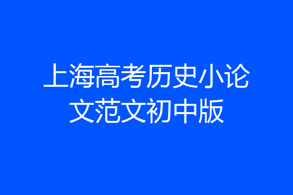 上海高考历史小论文范文初中版