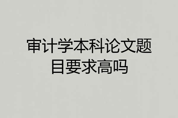 审计学本科论文题目要求高吗