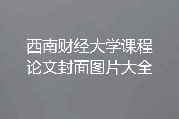 西南财经大学课程论文封面图片大全