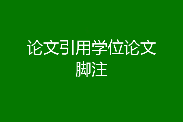 论文引用学位论文脚注