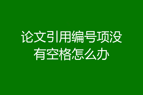 论文引用编号项没有空格怎么办