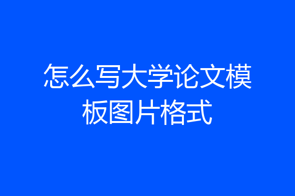 怎么写大学论文模板图片格式