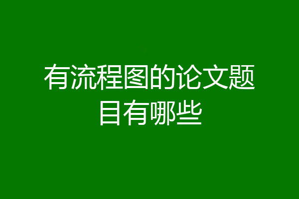 有流程图的论文题目有哪些