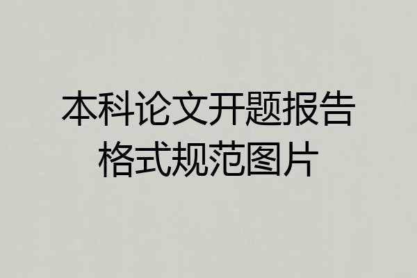 本科论文开题报告格式规范图片