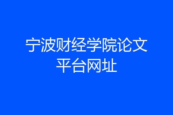 宁波财经学院论文平台网址