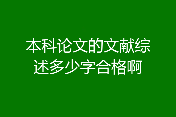 本科论文的文献综述多少字合格啊