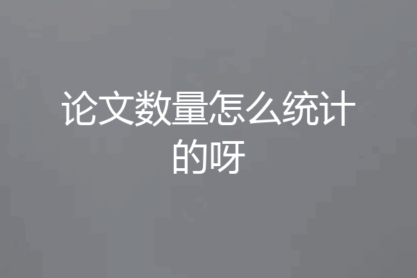 论文数量怎么统计的呀