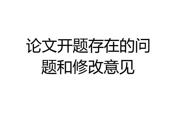 论文开题存在的问题和修改意见