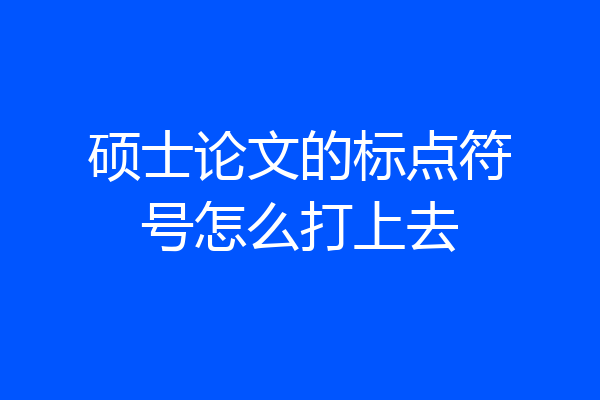 硕士论文的标点符号怎么打上去