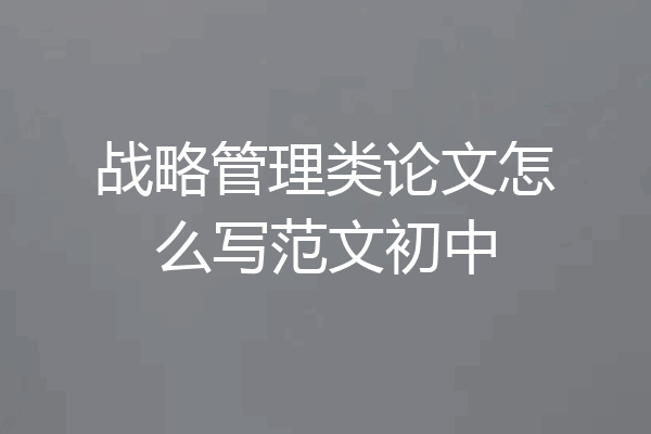 战略管理类论文怎么写范文初中