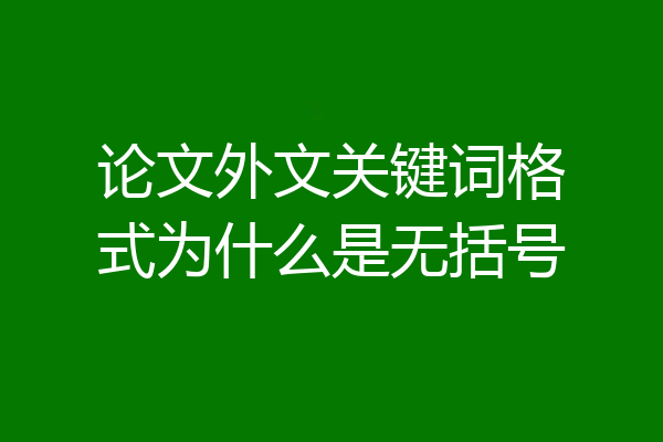 论文外文关键词格式为什么是无括号