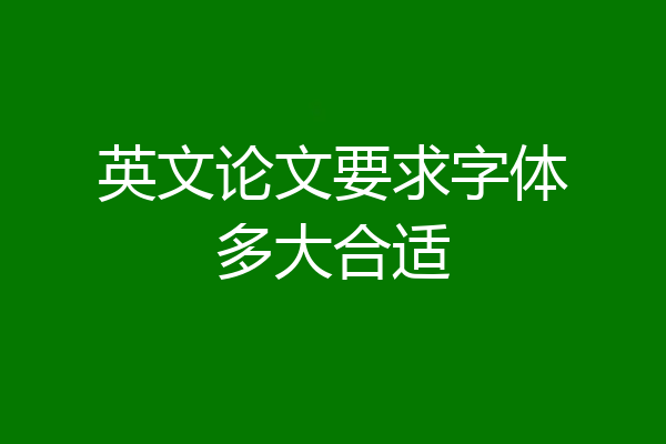 英文论文要求字体多大合适