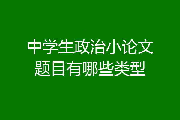 中学生政治小论文题目有哪些类型