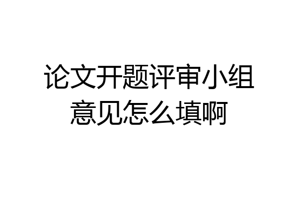 论文开题评审小组意见怎么填啊