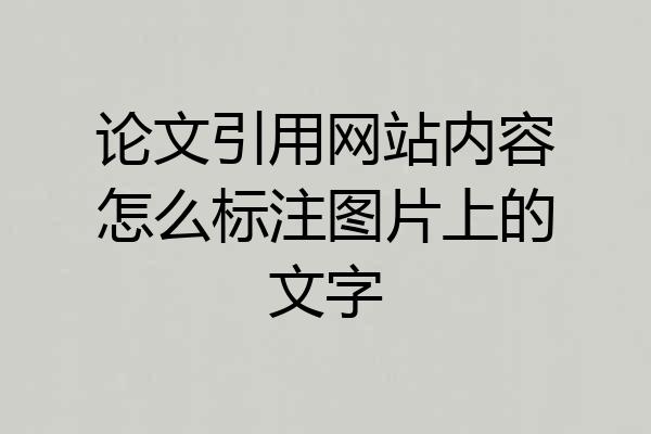 论文引用网站内容怎么标注图片上的文字