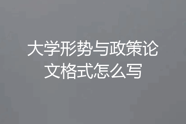 大学形势与政策论文格式怎么写