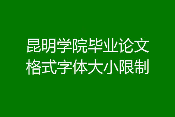 昆明学院毕业论文格式字体大小限制