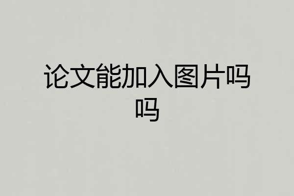 论文能加入图片吗吗