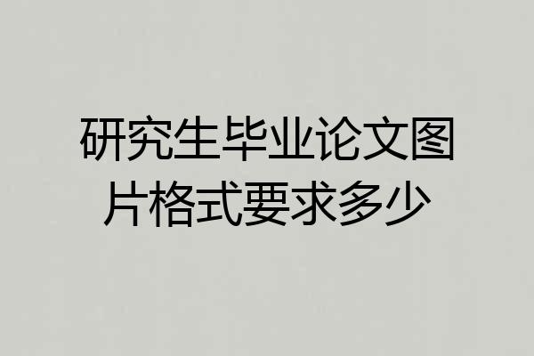 研究生毕业论文图片格式要求多少
