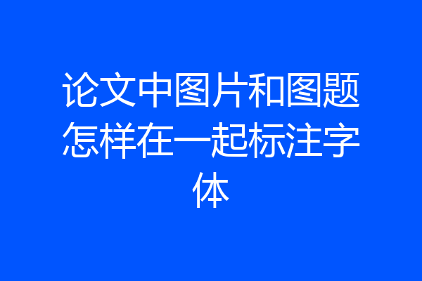 论文中图片和图题怎样在一起标注字体