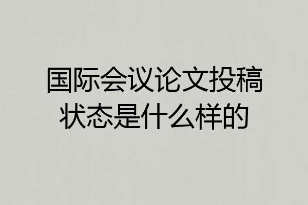 国际会议论文投稿状态是什么样的