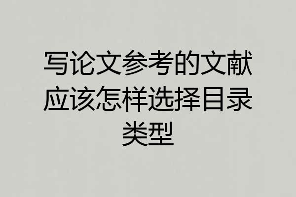 写论文参考的文献应该怎样选择目录类型